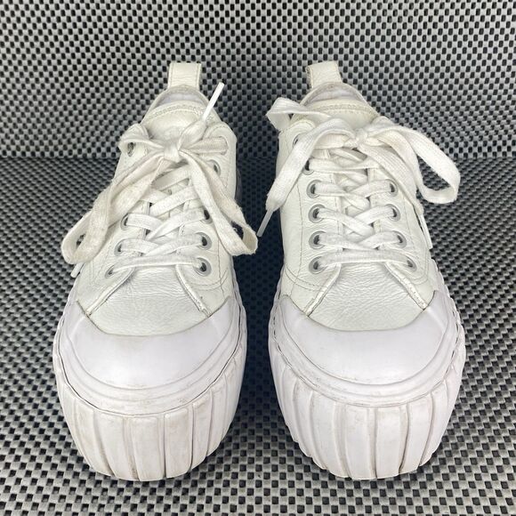 Diesel S-Hanami Sneakers Womens Size 7 White Leather Low Top Platform Lace Up - Picture 5 of 13